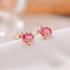 【魅狐】S925纯银镀玫瑰金彩色碧玺狐狸耳钉【CW-ED04280】 商品缩略图2