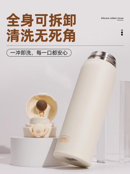 THERMOS 膳魔师 高真空不锈钢保温杯 TCMT-500S WH(DS) 500ml 直饮杯 皓月白 商品图5