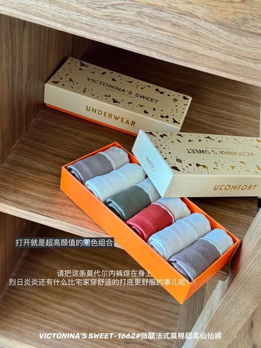 【GZ】无忧购6条盒装内裤微醺法式莫棉超柔仙仙裤1662（截单后3-5天发货) 商品图5
