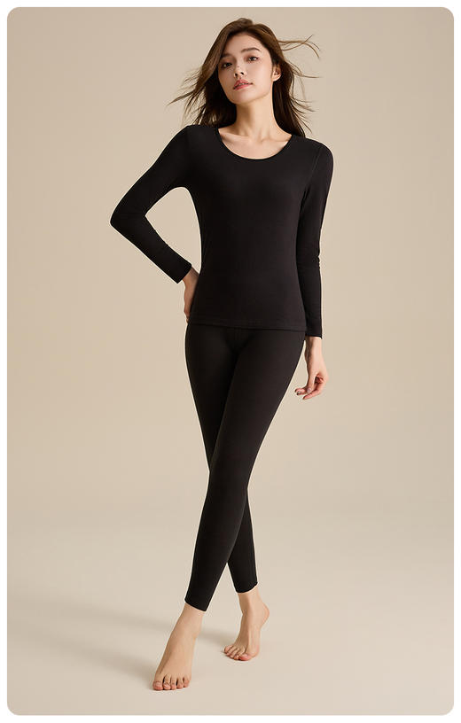 蚕丝莫代尔零聚酯保暖内衣秋衣女款套装 轻柔无感贴身不臃肿 三码可选 商品图2