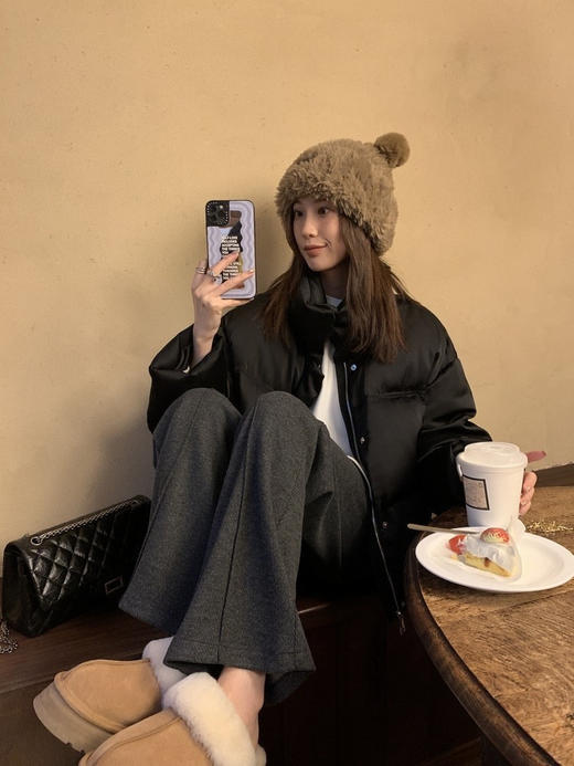 【人字纹羊毛裤直筒毛呢裤】肉眼可见的厚实，入秋必备神裤！立体修身剪裁➕巨显瘦中缝线，神裤本尊，没有平替！-XJC 商品图8