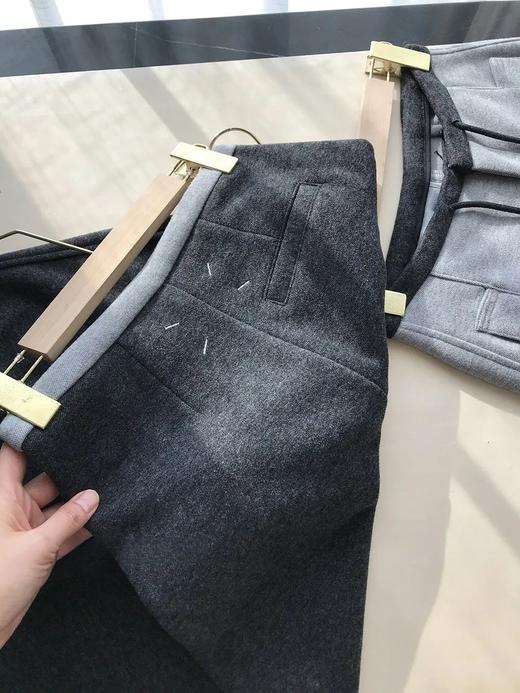 D110616复古撞色加厚醋酸绵羊毛裤女休闲长裤 商品图3