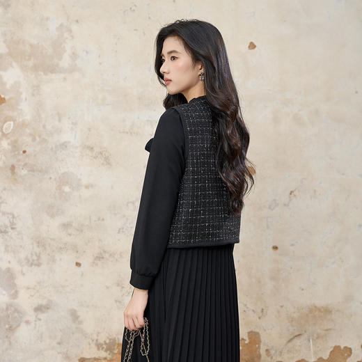 奢姿大码女装2025秋季胖妹妹时尚小香风马甲气质优雅显瘦百搭单品9953394202A 商品图3