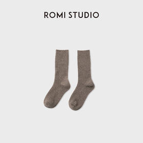 ROMI STUDIO“200针织造”羊绒美利奴羊毛混纺中筒袜 RWCAP06307