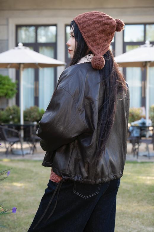 一周发货【针织帽 & 多功能三角巾】黑色、咖色、灰色针织帽，减龄保暖防风护耳，大头围款！3款三角巾，解锁4种最经典百搭色系，咖色、红色、黑色、白色 商品图14