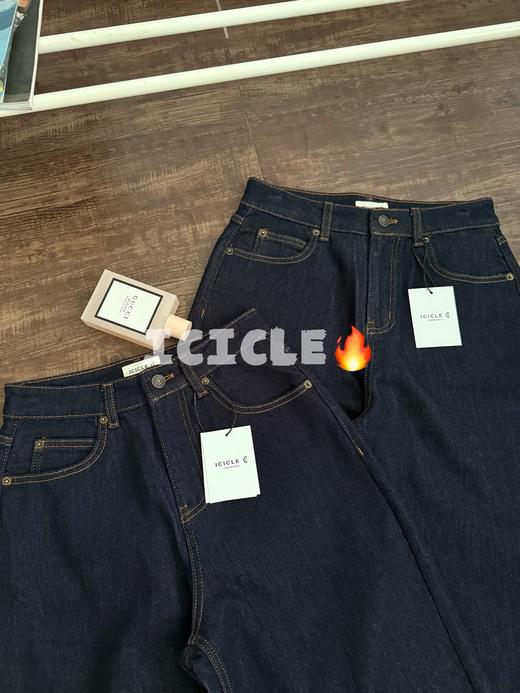 之禾女装秋冬加绒磨毛棉弹牛仔阔腿裤 商品图3