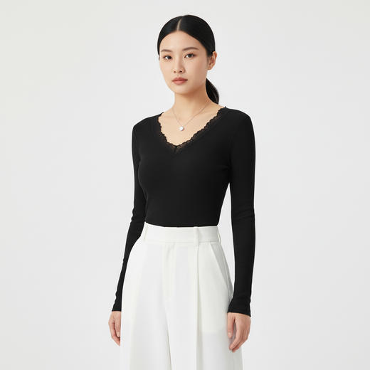 茧墨 10A暖绒双面磨毛二合一保暖打底衫（含胸垫） 商品图6