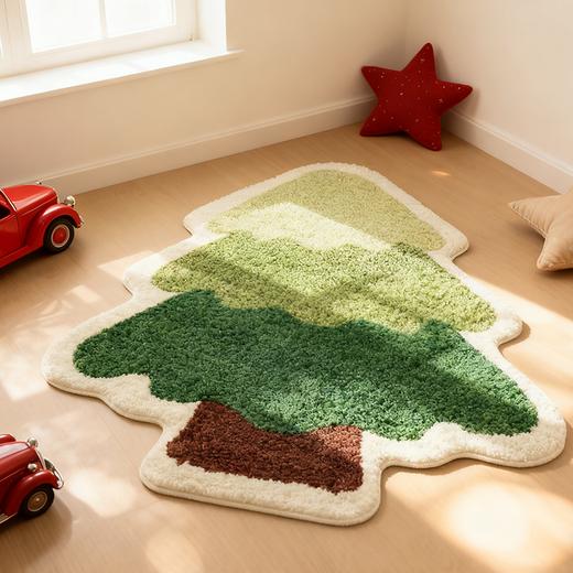 【限时秒杀】【圣诞专场】【加厚仿羊绒材质 超舒适~】圣诞节系列装饰加厚地毯地垫 卧室客厅床边毯耐脏防蹭 圣诞树/饼干屋等多款造型可选 商品图5