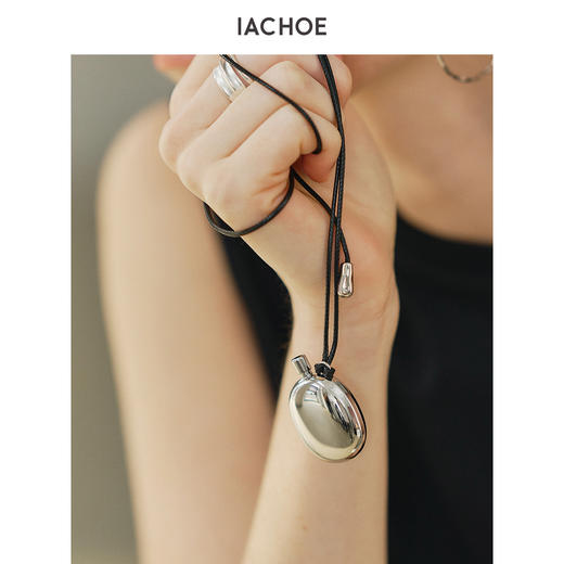 棉仓3631551002-铜合金棉绳项链 可调节长度酒壶项链 商品图0