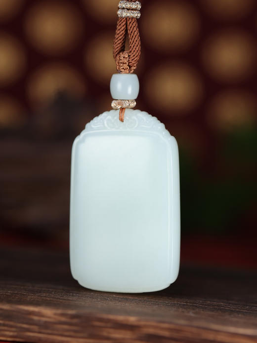 【双十一专供】家大业大 新疆羊脂白玉山流水无事牌 商品图3