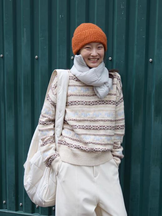 步履不停/5D13306C/圆领亲肤保暖费尔岛提花毛衣 商品图0