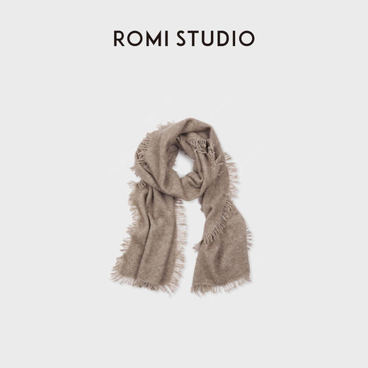 ROMISTUDIO”100%baby cashmere山羊绒”流苏围巾RWCLP37000 商品图1