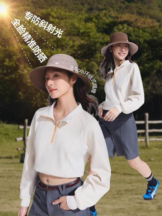 蕉下加绒款保暖帽户外防风渔夫帽女双面可戴大帽檐防晒帽子UL003 商品图0