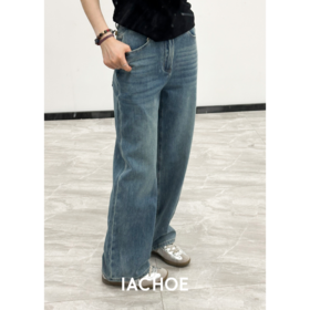 棉仓3521519004- 直筒长款牛仔裤