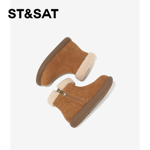 【童鞋】星期六泰迪毛边休闲复古男女童雪地靴SSD4198L1R 商品图3