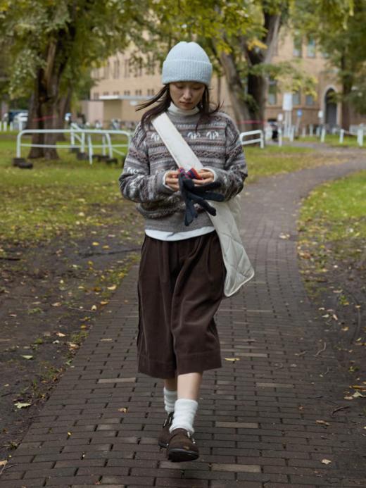 步履不停/5D13306C/圆领亲肤保暖费尔岛提花毛衣 商品图2