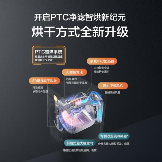 海尔滚筒洗衣机全自动10KG 25年新品丨洗烘一体+PTC智烘+羊毛双认证+平嵌 商场同款XQG100-PBLNEG87AU1 商品图6