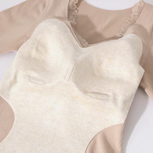 茧墨 10A暖绒双面磨毛二合一保暖打底衫（含胸垫） 商品图2