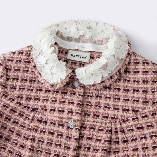 Herlian2025冬季新品手钩花边领小香风外套 商品图2