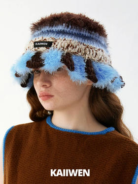 多巴胺百搭可爱纯手工钩针可爱毛线帽渔夫帽