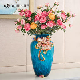 【彼达思】罗比罗丹《绽放B》珐琅彩花瓶工艺玄关家居饰品乔迁礼品