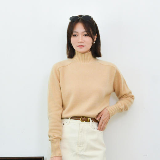 加厚更抗冻 红莲女款半高领加厚羊绒衫加厚款 商品图2