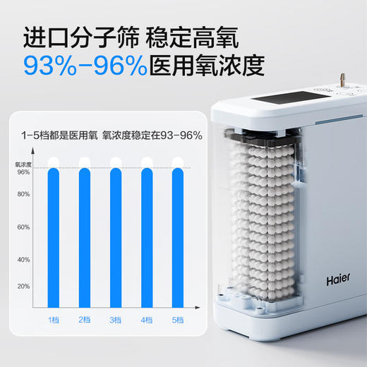 海尔（Haier）医用便携式制氧机5L升高原车载吸氧机随身户外旅游两块电池550C 商品图3