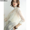 COCOBELLA新中式白色绣花衬衫女国风立领微透内搭上衣SR3228 商品缩略图0