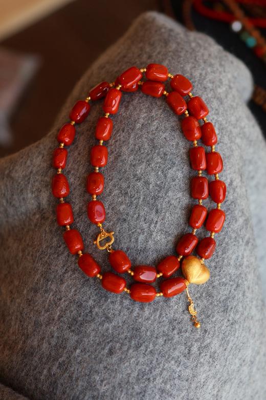 【双十一专供】18K金火焰纹南红随形项链 CR 商品图7