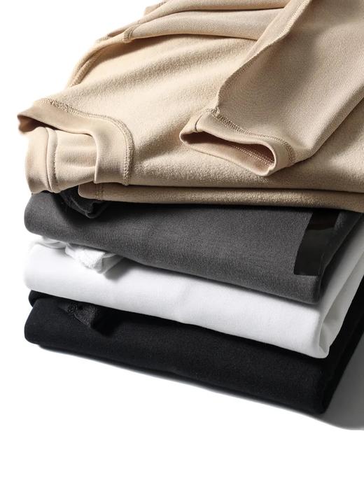 D110611加绒亲肤棉复合细腻羊羔绒拼接纯色圆领套头保暖打底衫！男女同款 商品图1