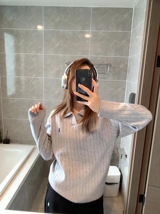 D110627精典老钱风复古Polo领针织衫毛衣女款 商品图6