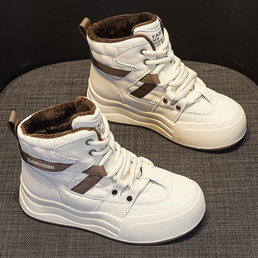 网红雪地靴女冬季新款厚底增高厚绒学生韩版加绒保暖棉鞋 商品图4