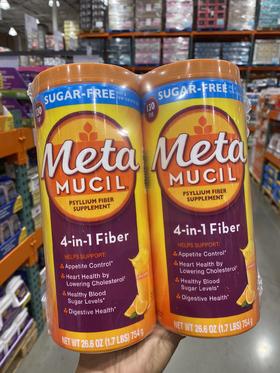 到手价399元/组！无糖款Meta Mucil 100％纯天然膳食纤维粉754g*2 美国代购，无中文标签，介意慎拍