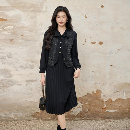 奢姿大码女装2025秋季胖妹妹时尚小香风马甲气质优雅显瘦百搭单品9953394202A 商品图4