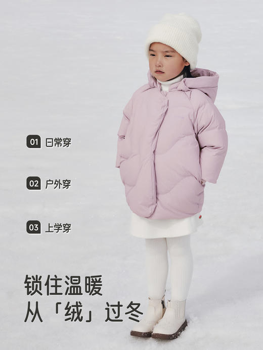 英氏超韧绒儿童羽绒服中长连帽冬季保暖新款女童外套YRWYJ4R089A 商品图4