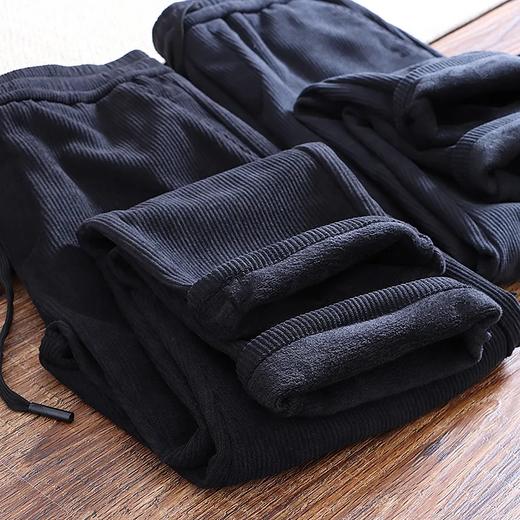 D110606秋冬加绒加厚灯芯绒男士修身小直筒日系纯色休闲裤 商品图4