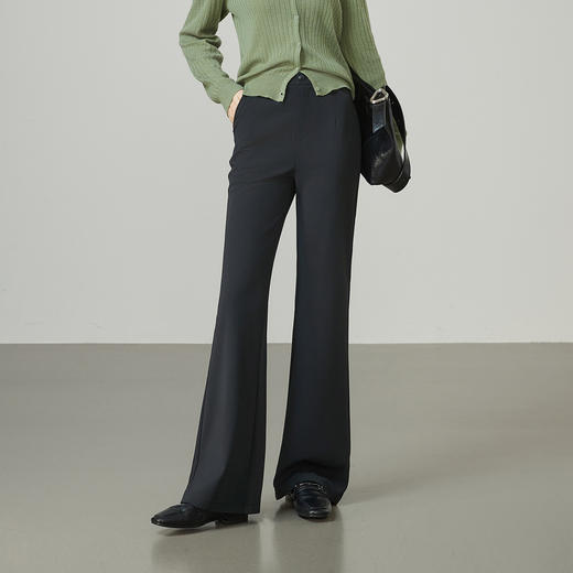 【过季亏本售！微喇西裤】逸阳秋高级感高腰舒适垂感喇叭休闲西裤5456 商品图2
