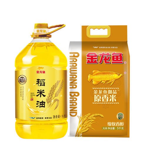 金龙鱼 稻米油 5L+金龙鱼 原香米 5kg 商品图0