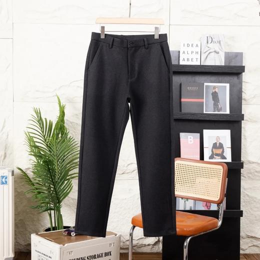 D110603品质巨献！360度无死角包边！秋冬男士羊毛呢轻商务修身小直筒休闲长裤 商品图5