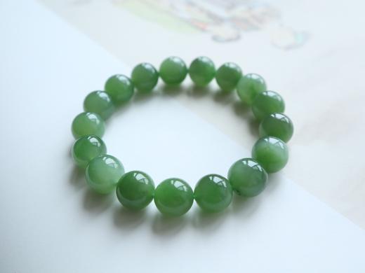 天然和田碧玉阳绿色手串11.3mm JY 商品图3