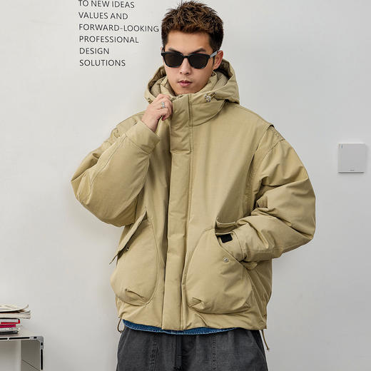 徐太浪【夹克式 拼接口袋】连帽羽绒服男厚款2025新款防寒服外套 商品图0