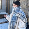 椒盐和猫 秋冬专属韩系氛围感条纹格子围巾 两面可戴 多种戴法 商品缩略图1