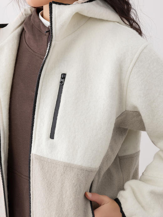 COCO ZONE 女士休闲拼色连帽外套百搭长袖上衣CC1C1600 商品图2