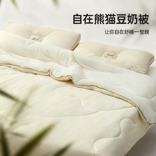 洁丽雅自在熊猫豆奶被蓬松冬被被芯保暖春秋被家庭双人被宿舍被 商品图1