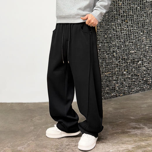 徐太浪【莱赛尔混纺 垂坠感】休闲裤男秋冬简约百搭宽松直筒裤子 商品图0