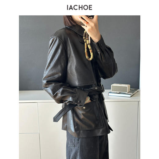 棉仓3661527001-帅气风衣款羊皮皮衣 商品图2