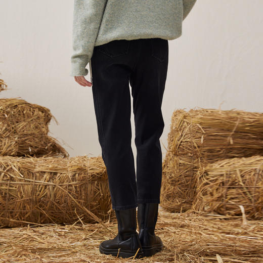 谜底烟管裤九分裤2025冬新品百搭修身显瘦弹力牛仔裤女254MJ1727 商品图2