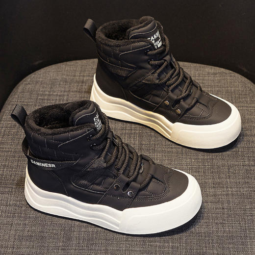 网红雪地靴女冬季新款厚底增高厚绒学生韩版加绒保暖棉鞋 商品图5