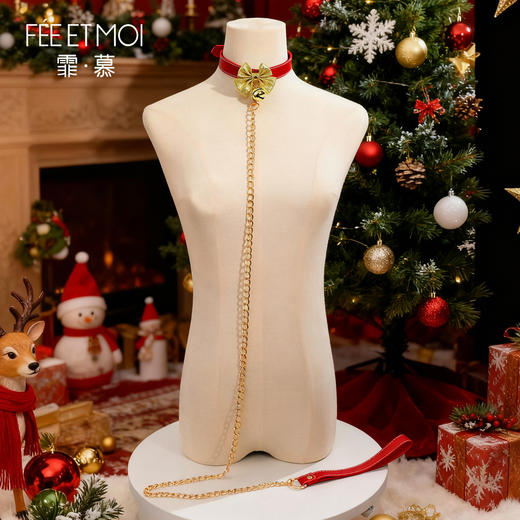 霏慕 圣诞颈环可拆卸牵引一体链7617 商品图2