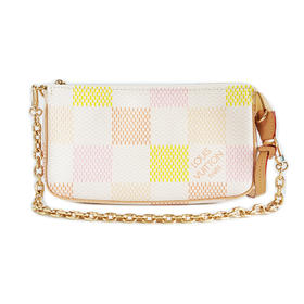 【全新未使用】LV路易威登N40642 POCHETTE ACCESSOIRES彩色棋盘格麻将包链条单肩腋下包女士031125YY40